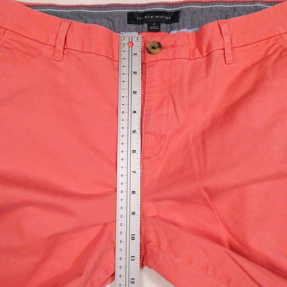 Tommy Hilfiger Coral Cropped Chinos Size 14 Preppy Colorful Straight Leg Pants - Picture 6 of 10